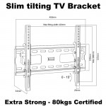 Fits Samsung TV model UE43JU6000K Black Tilting TV Bracket